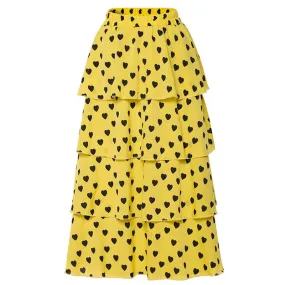 Hearty Sunshine Layered High Waist Skirt