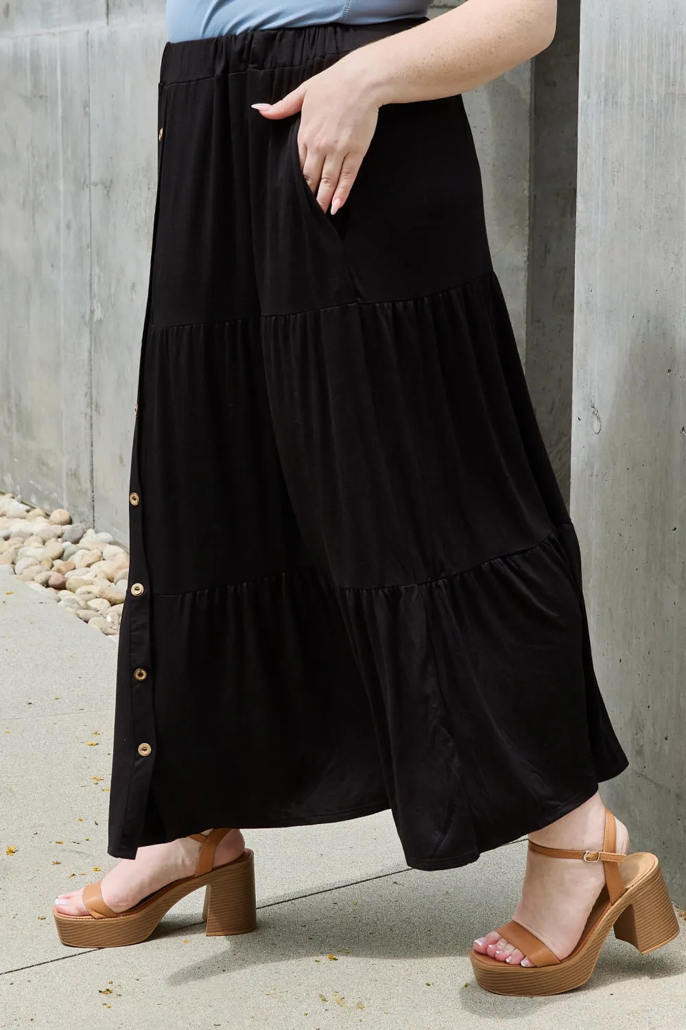 Heimish So Easy Full Size Solid Maxi Skirt - Ships from The USA