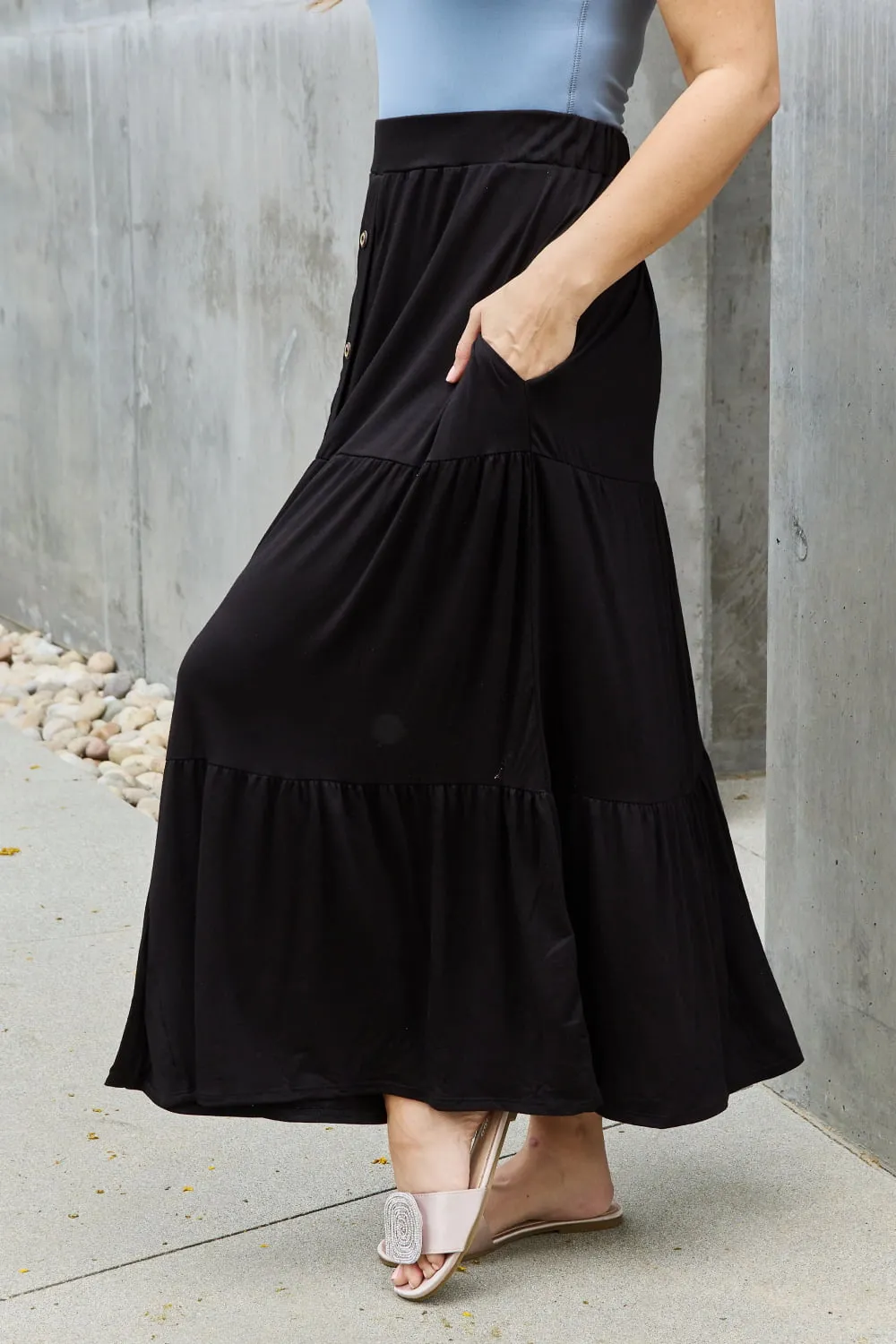 Heimish So Easy Full Size Solid Maxi Skirt - Ships from The USA