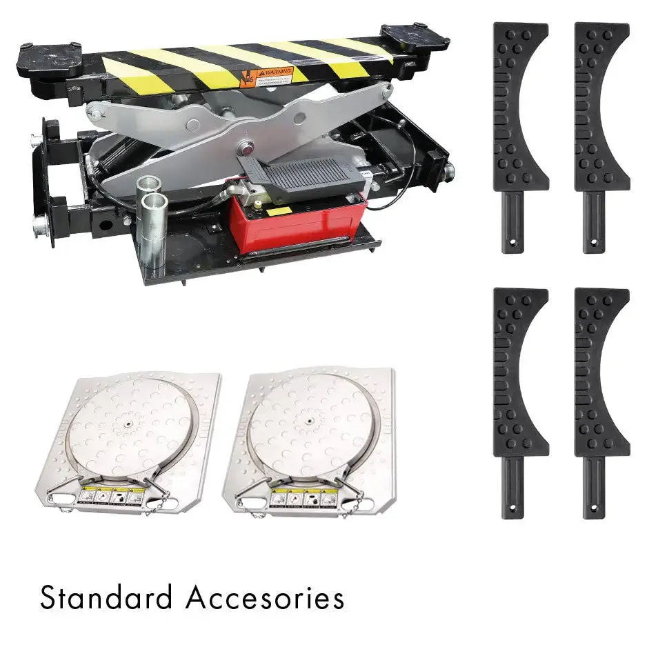 Hofmann 15K 4-Post Alignment Lift, ALI Cert. w/ 2 Rolling Jack, Turntables