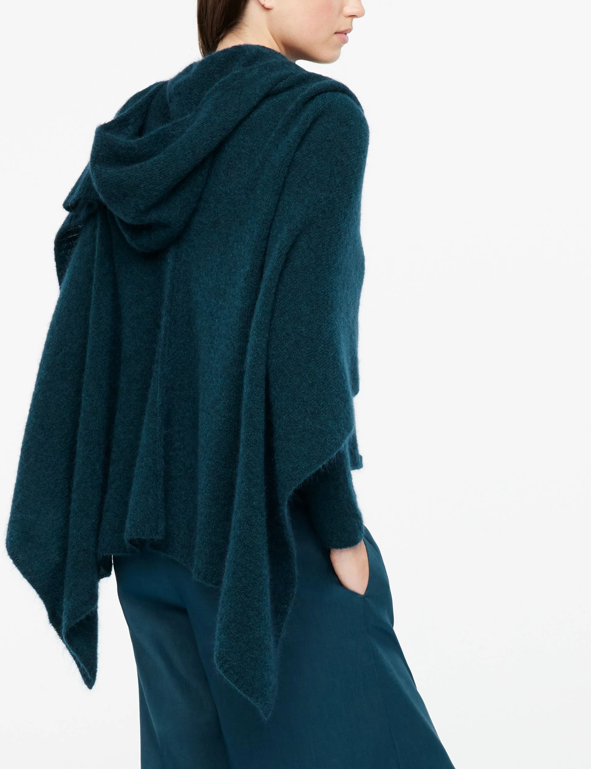 Hood Poncho - Peacock Blue