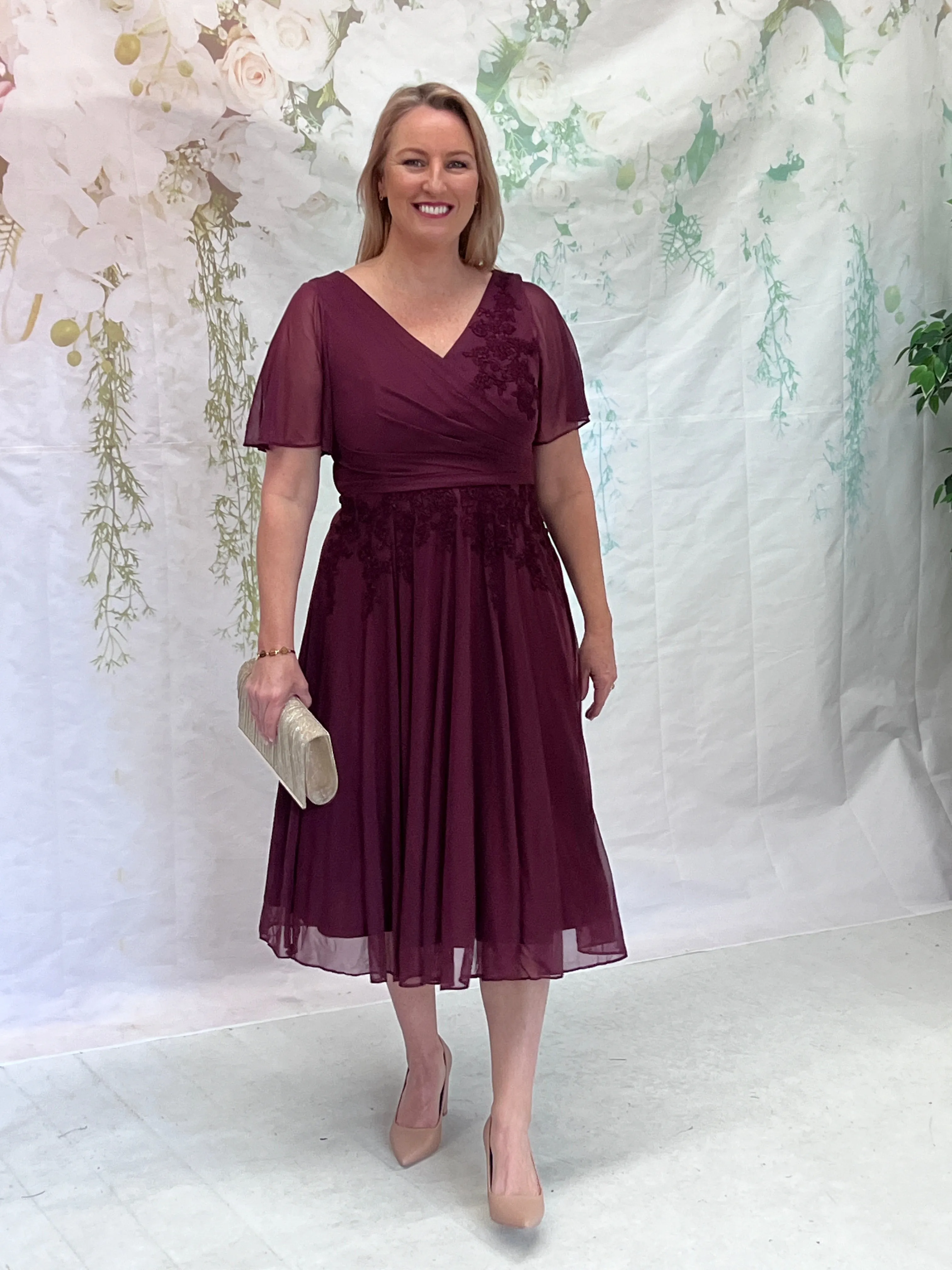 Idalia Burgundy Event Dress