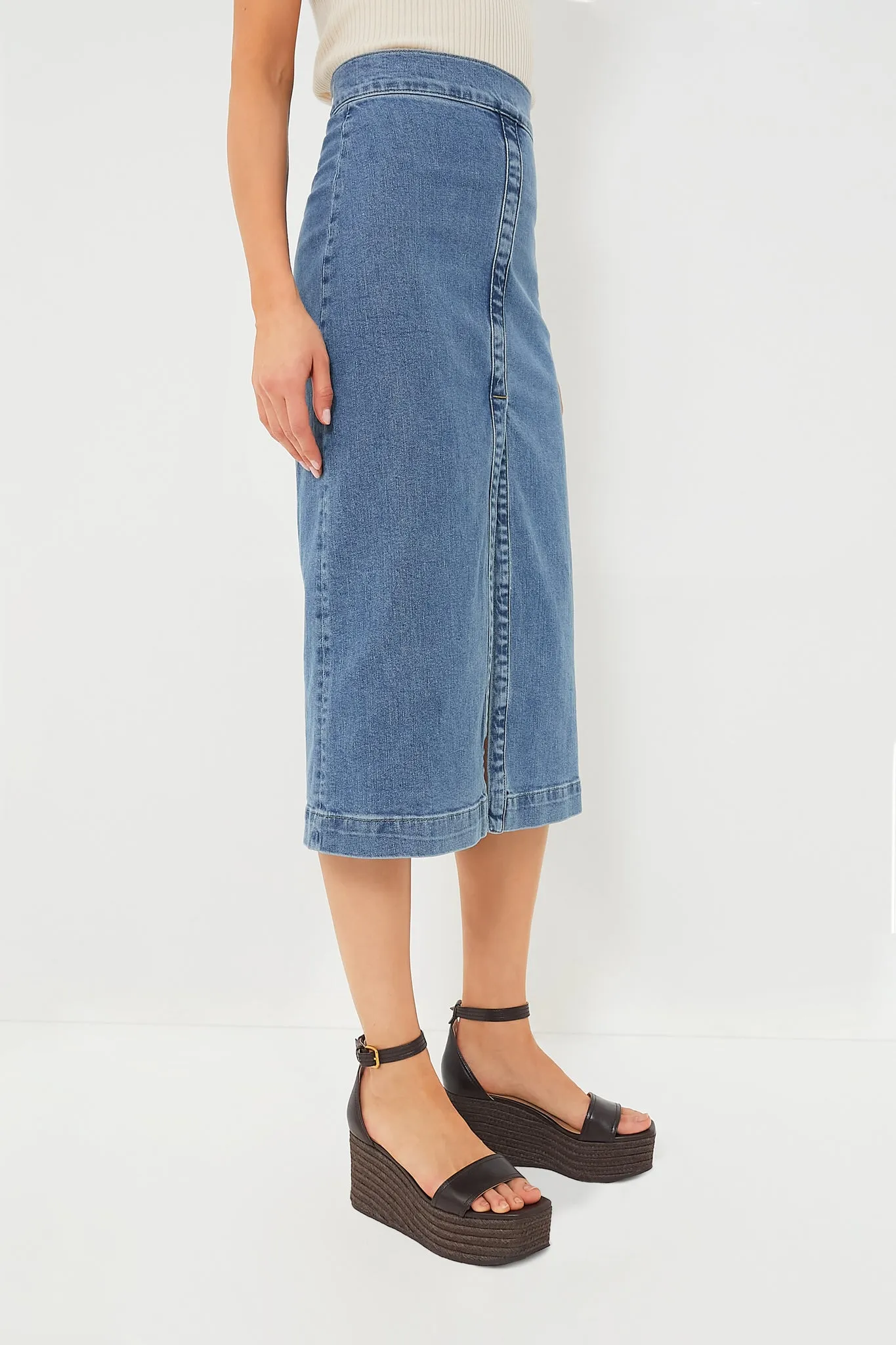 Indigo Clair Curtis Midi Skirt