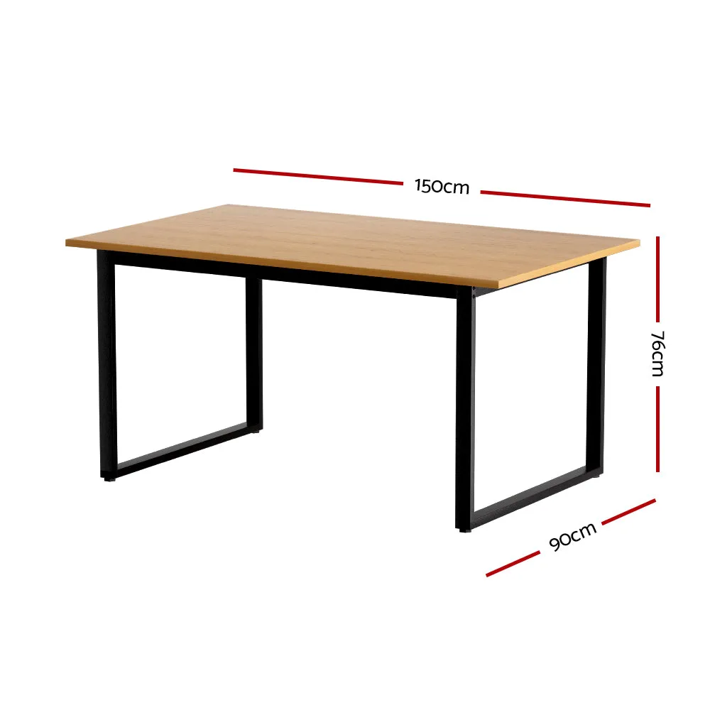 Industrial 6-Seater Dining Table, Wood/Steel - Artiss