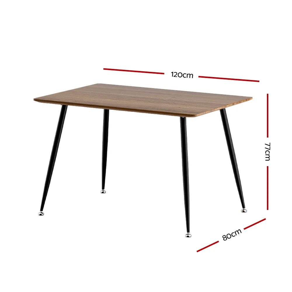 Industrial-Style 4 Seater Dining Table, MDF/Metal, Artiss