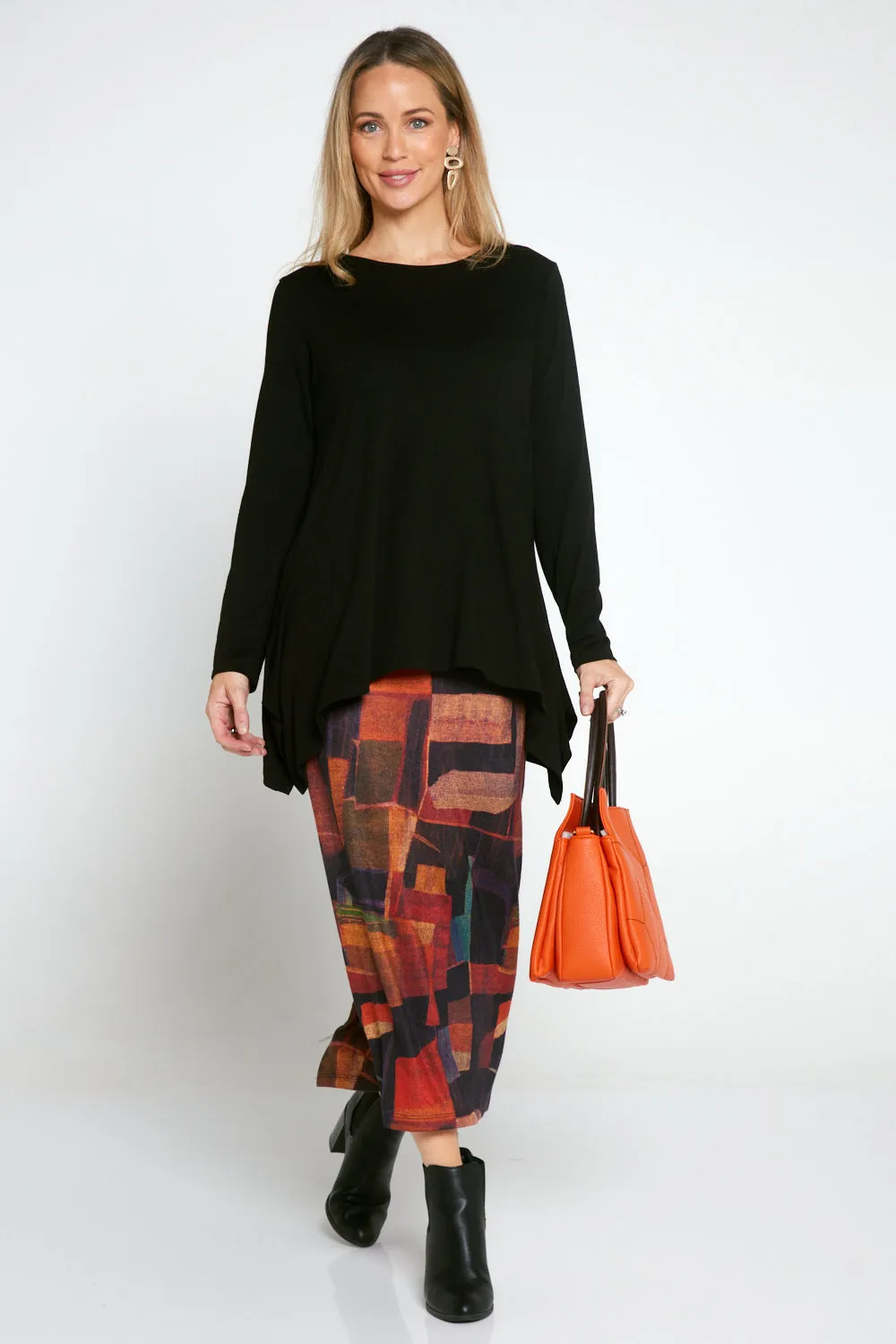 Jamie Pencil Skirt - Russet Patchwork