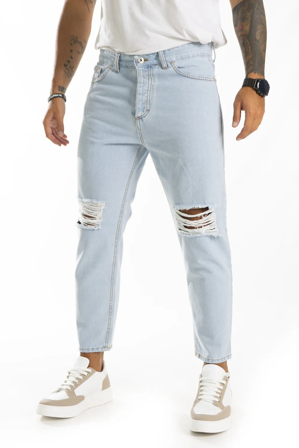 Jeans Uomo Con Strappi alle Ginocchia By 92 Fashion shop Art. JS336