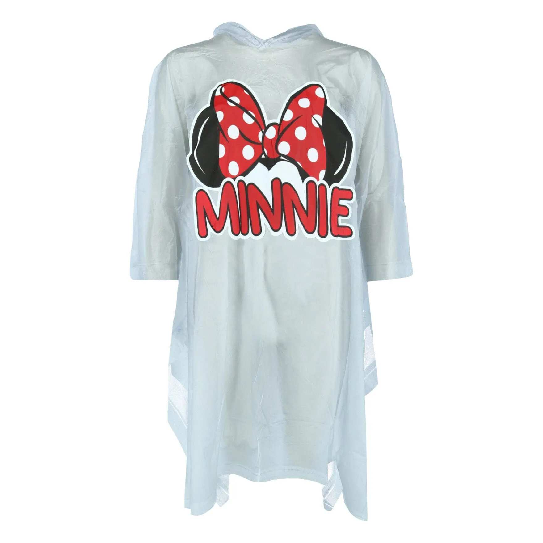 Jerry Leigh Women's Minnie Mouse Ears with Bold Print Rain Poncho