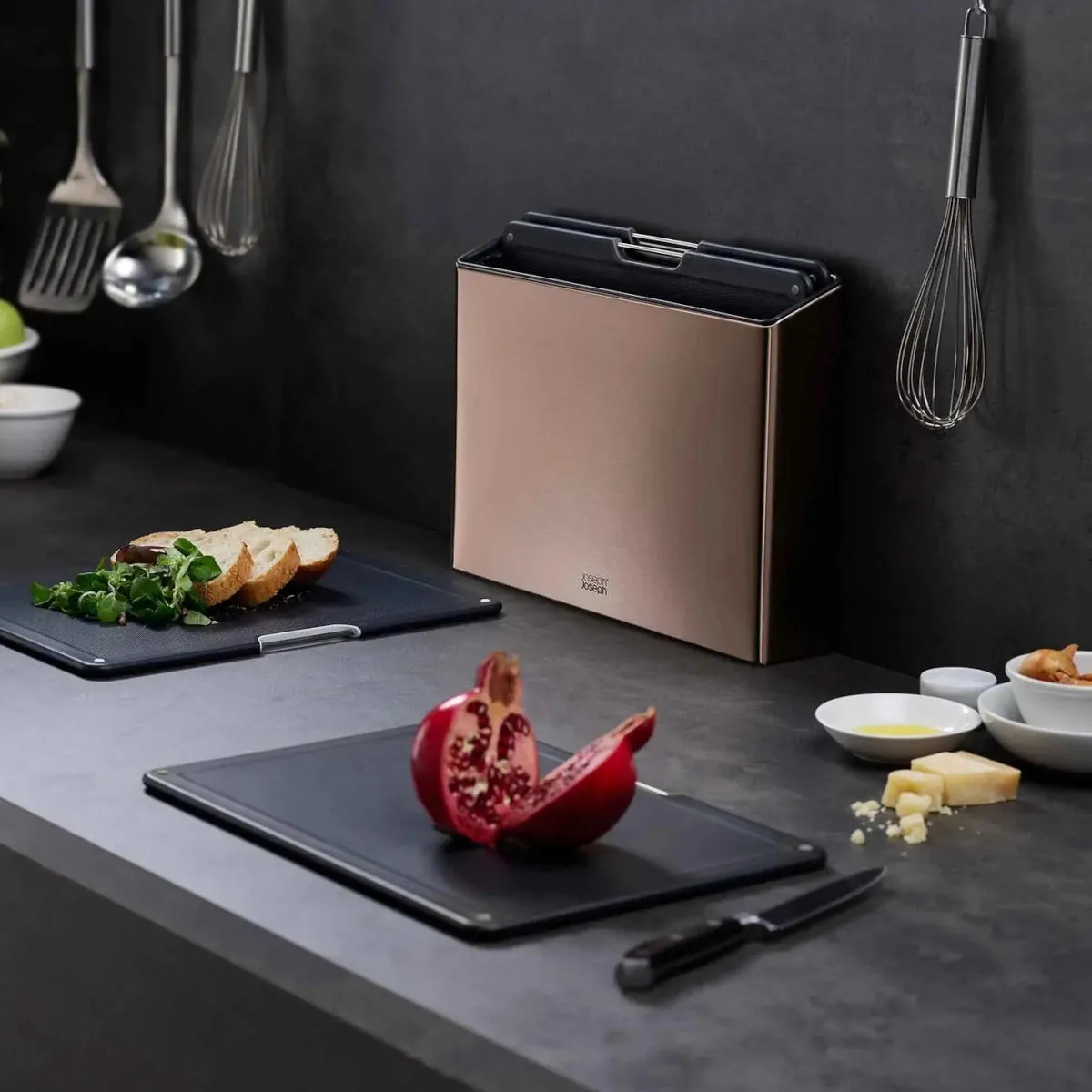 Joseph Joseph Folio Chopping Board Set Rose Gold 4 Piece