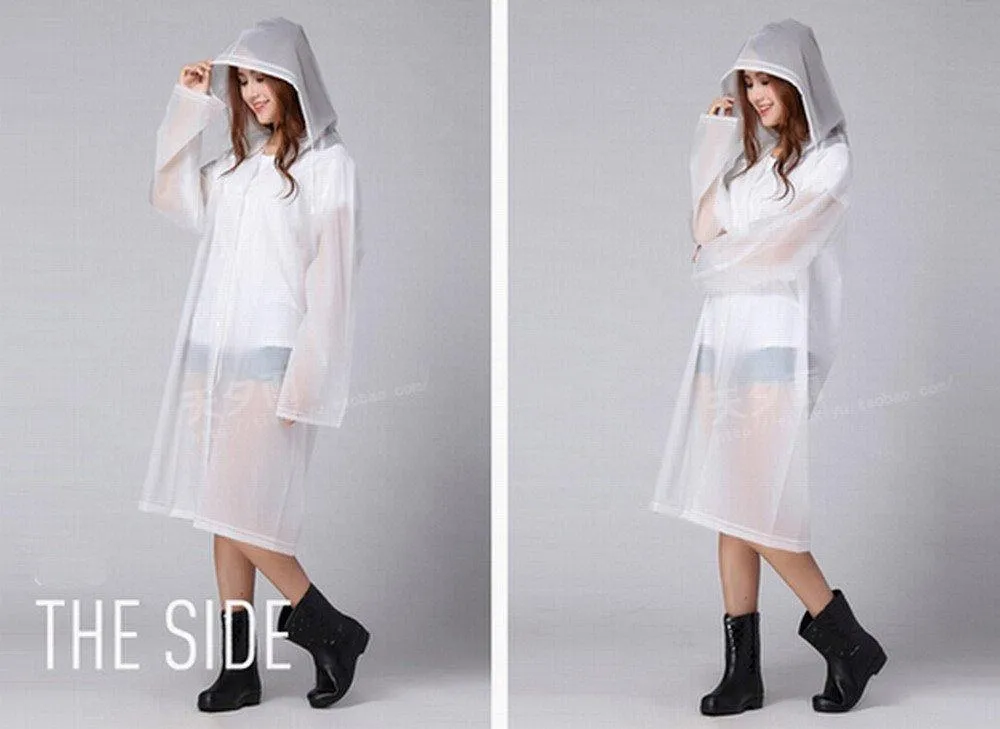 KaLaiXing Portable Raincoat Rain Poncho with Hoods and Sleeves, Keep The Rain / Snow / Water off Your Clothes, for Camping / travel / Mountaineering--White