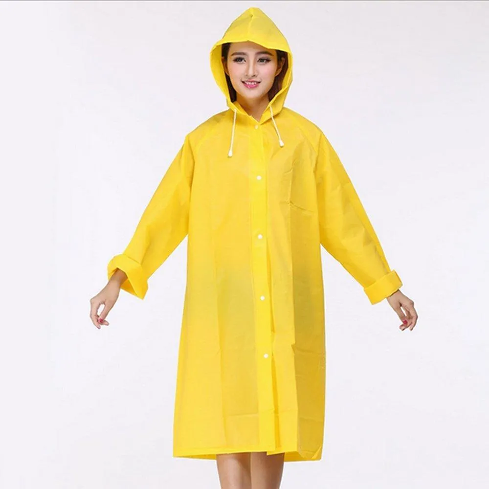 KaLaiXing Portable Raincoat Rain Poncho with Hoods and Sleeves, Keep The Rain / Snow / Water off Your Clothes, for Camping / travel / Mountaineering--yellow