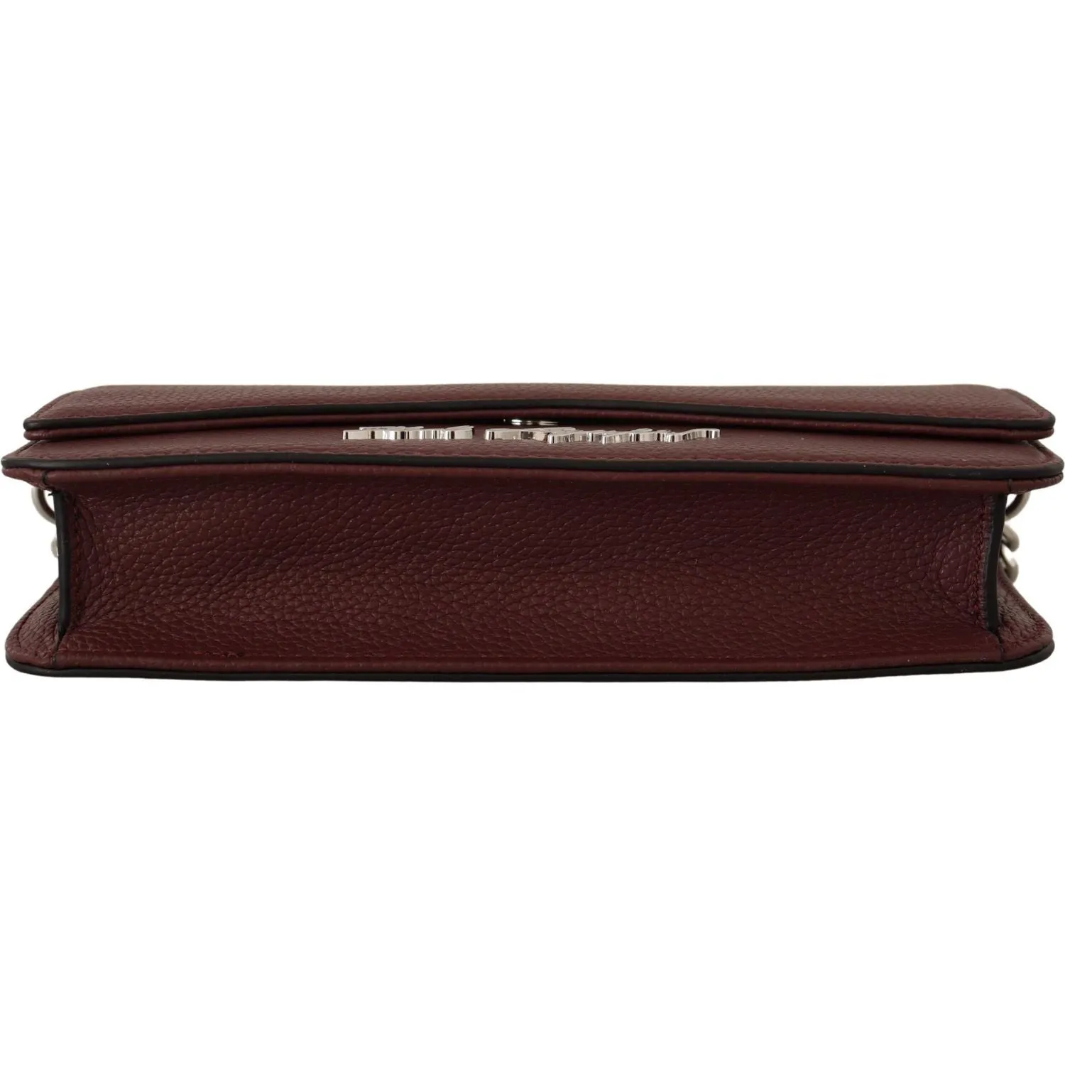 Karl Lagerfeld Elegant Wine Leather Evening Clutch