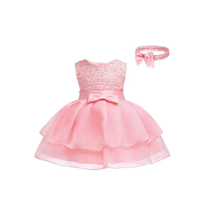 KettY More Toddler Girls Lace Bust Bow Waist Princess Dress -BTGDC2436