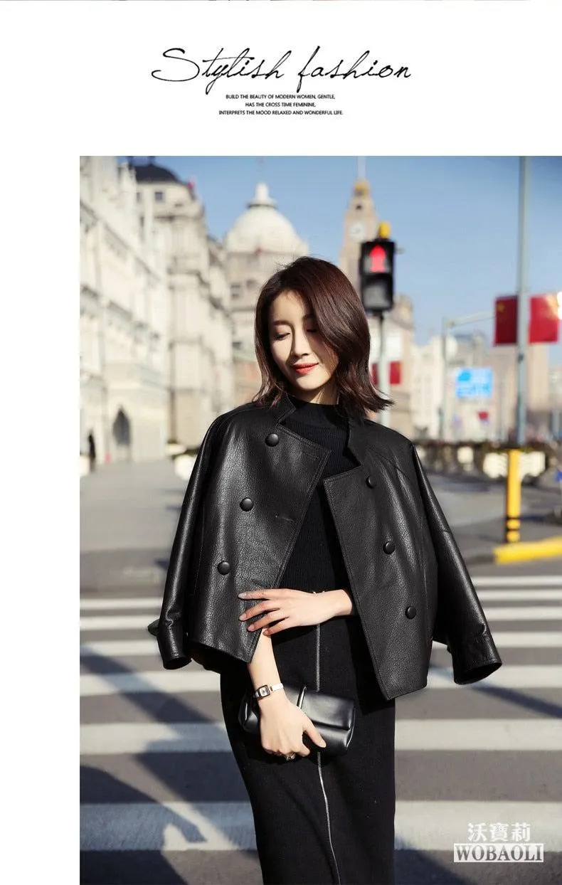 Kitana Poncho Leather Jacket