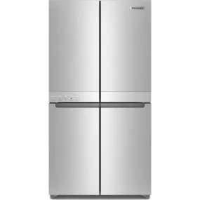 KitchenAid Quad Door Fridge (KRQC506MPS) - Print Resist Metallic Steel