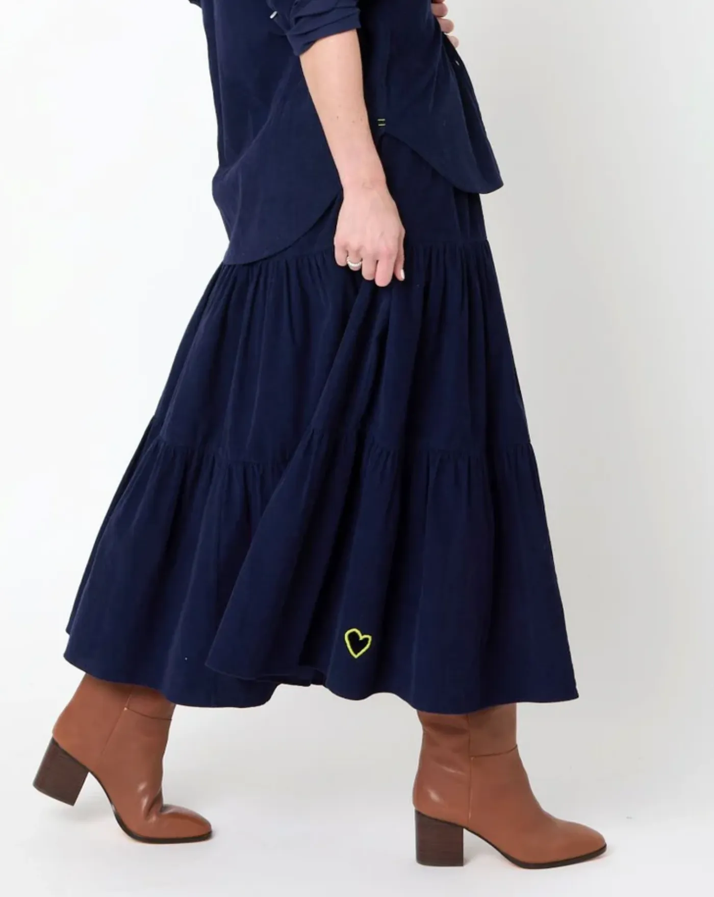 KR Gabrielle Ruffle Skirt Navy