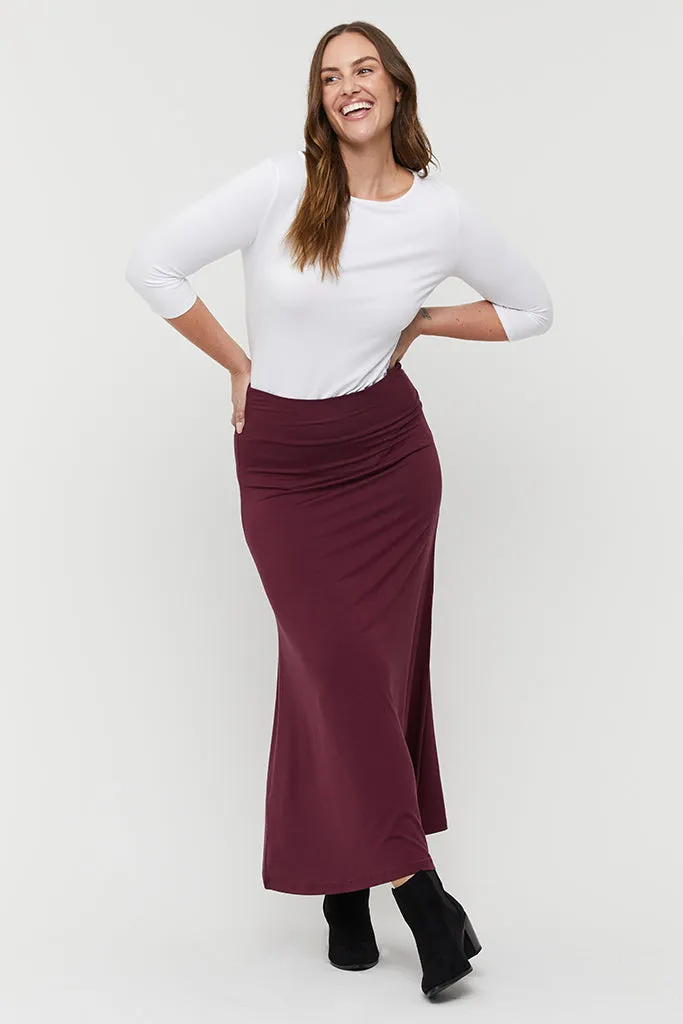 Lana Long Skirt - Burgundy