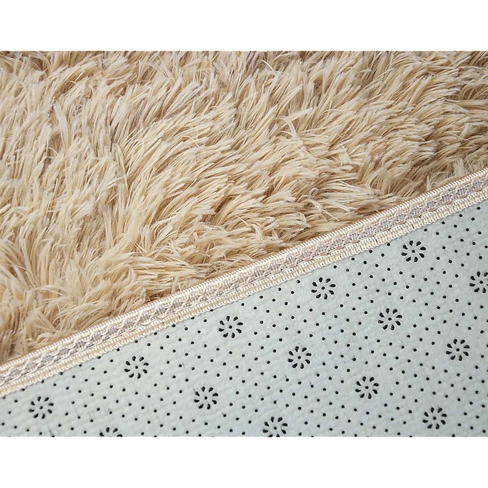 Large Beige Shaggy Rug, Anti-Slip, 230x200cm, Randy & Travis