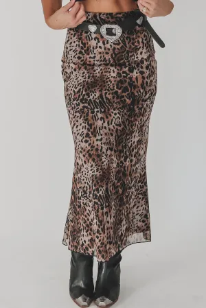 Late Night Out Leopard Maxi Skirt