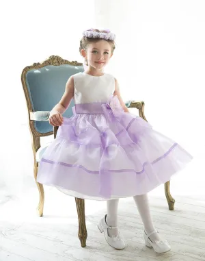 Layered Mirror Organza and Satin Dress- Lavender