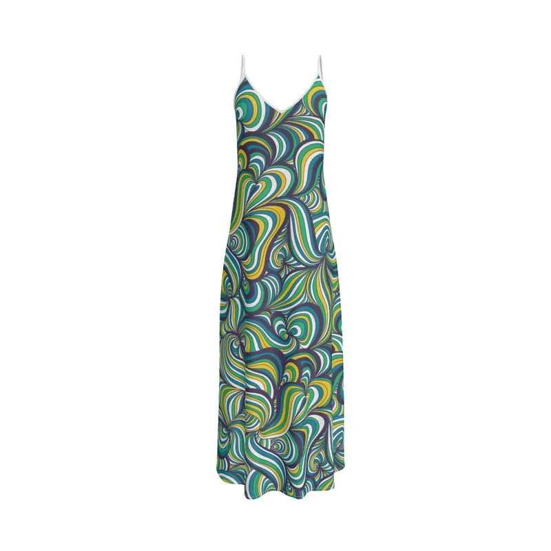 Lemon Lime Swirls Slip Dress