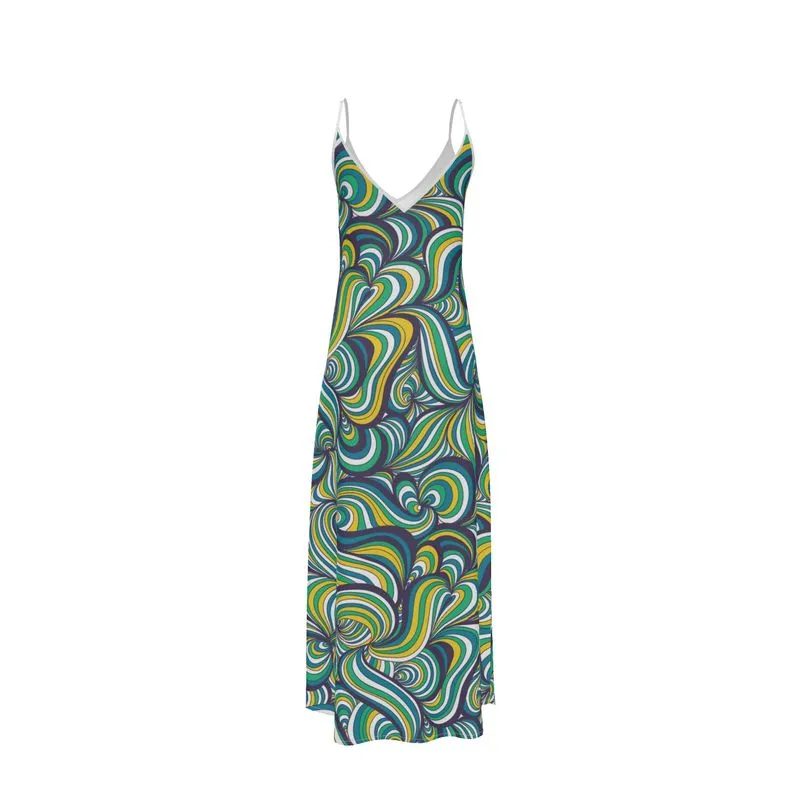 Lemon Lime Swirls Slip Dress