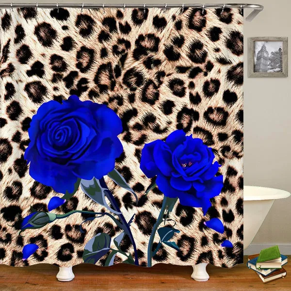 Leopard Print Shower Curtain Set