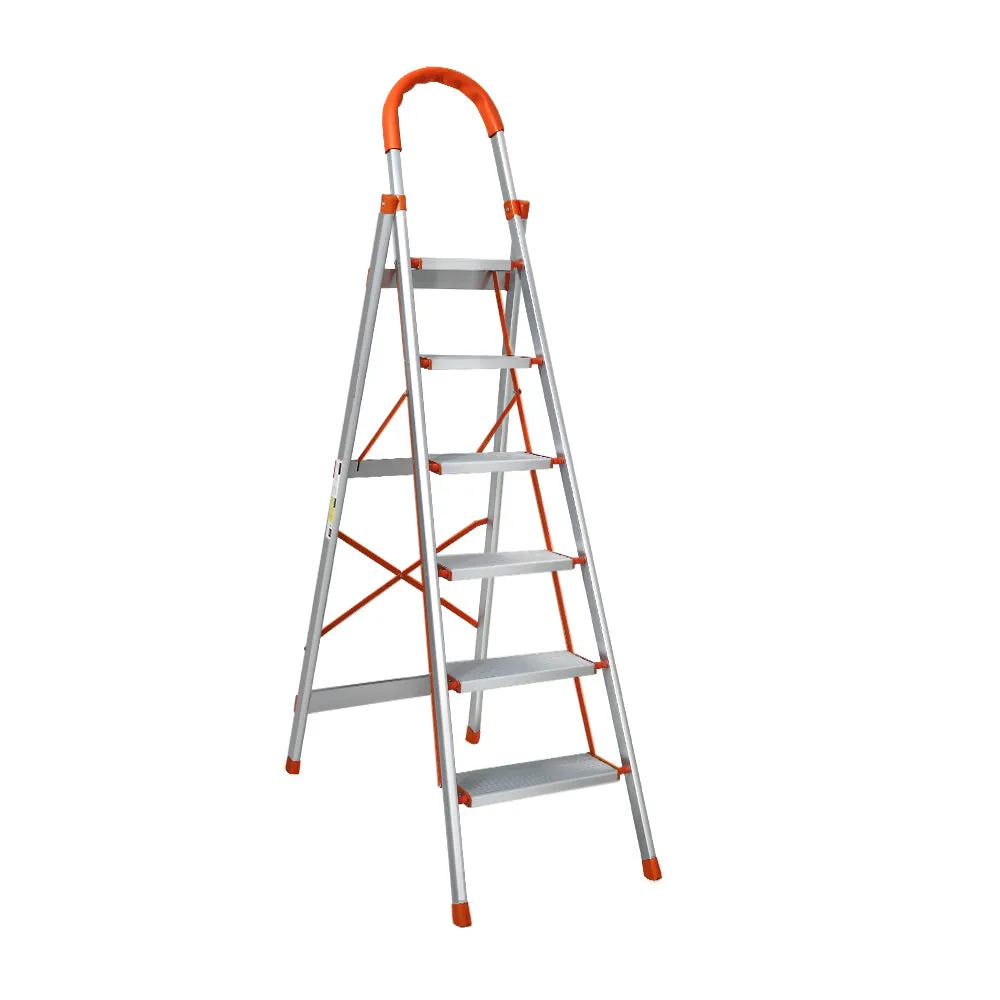 Lightweight Foldable Aluminium 6 Step Ladder - Giantz