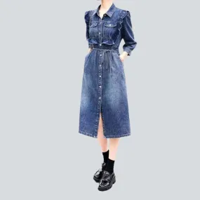 Long shift 90s denim dress