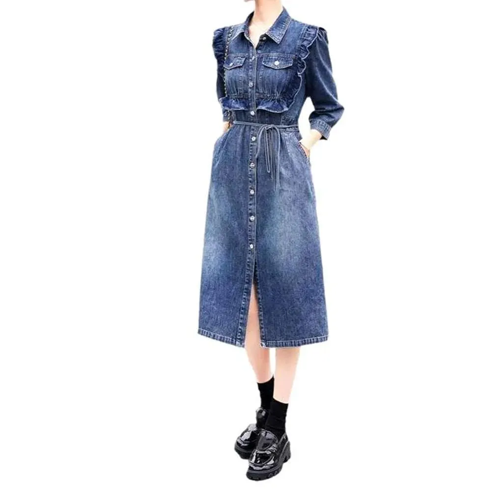 Long shift 90s denim dress