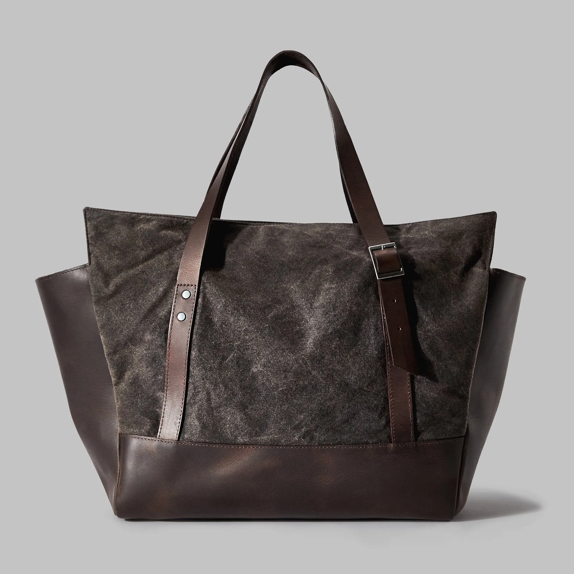 Longton Brown Waxed Cotton Large Tote