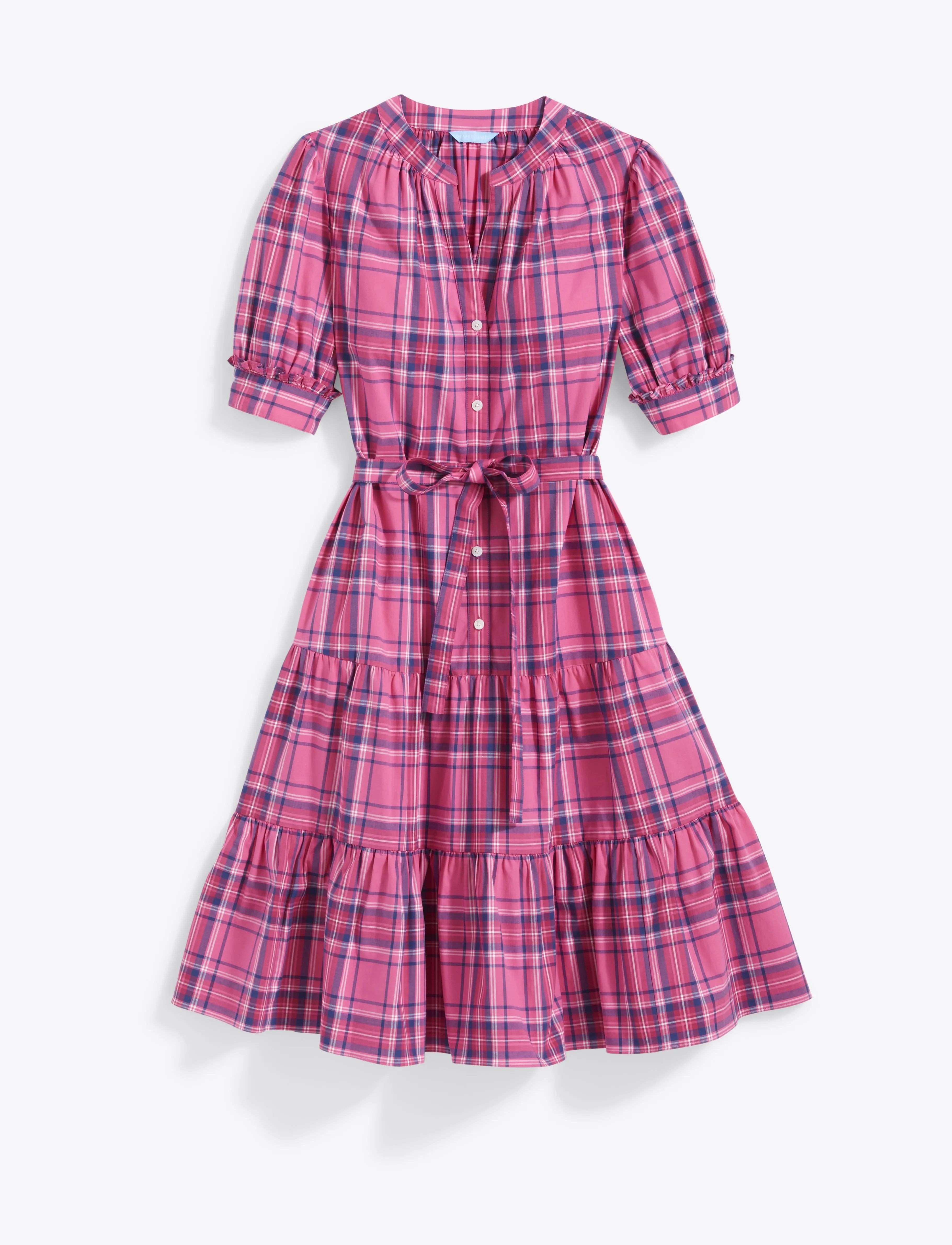 Loretta Shirt Dress in Pink Angie Plaid