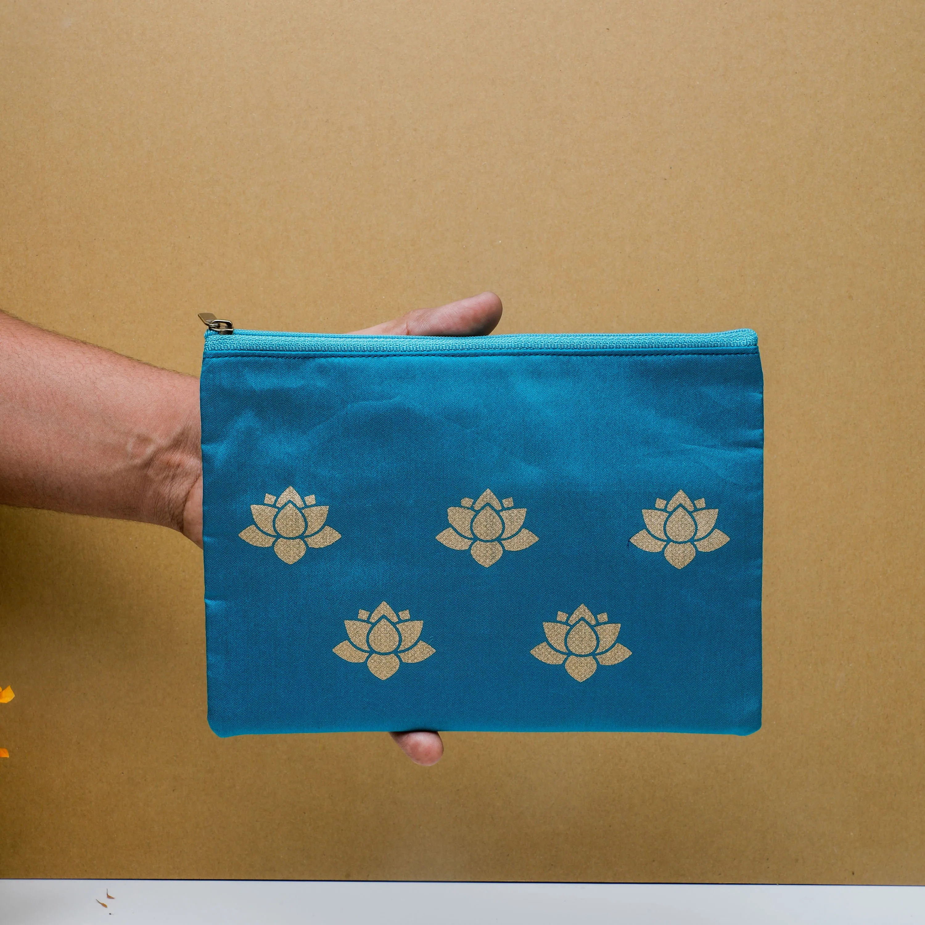 Lotus Printed Pouch