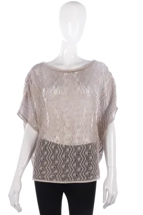 Lovely beige crotchet top, one size