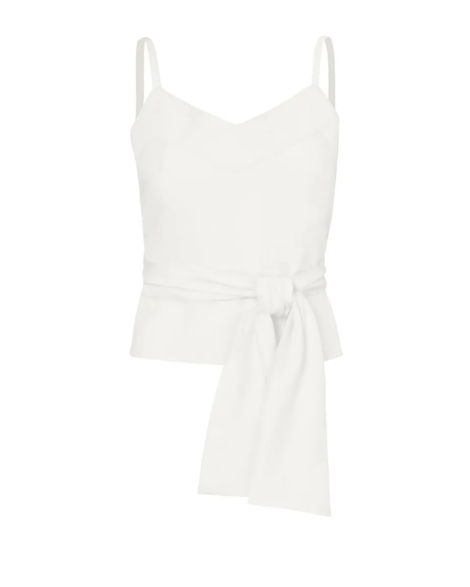 Maia Bamboo Poplin Wrap Camisole Top - Natural