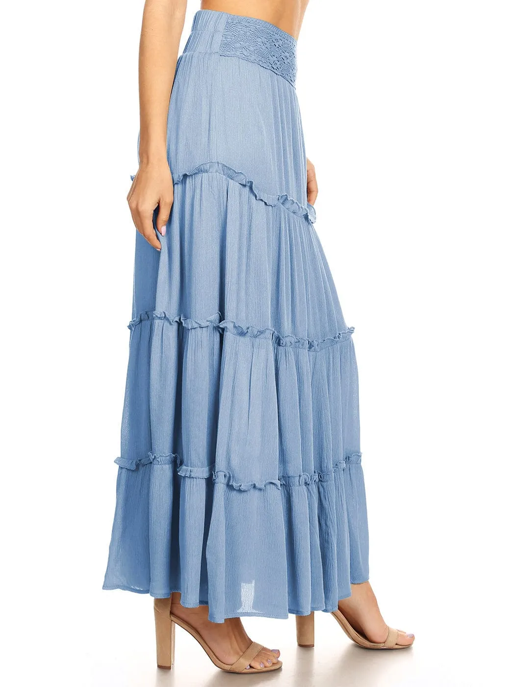 Maxi Bohemian Layered Skirt