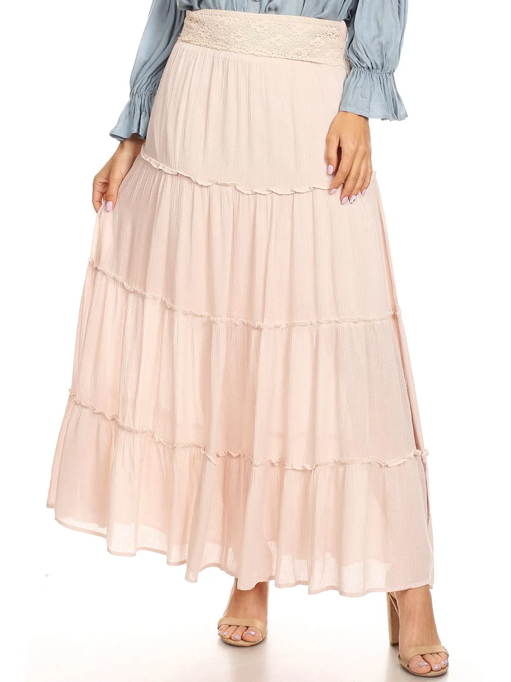 Maxi Bohemian Layered Skirt