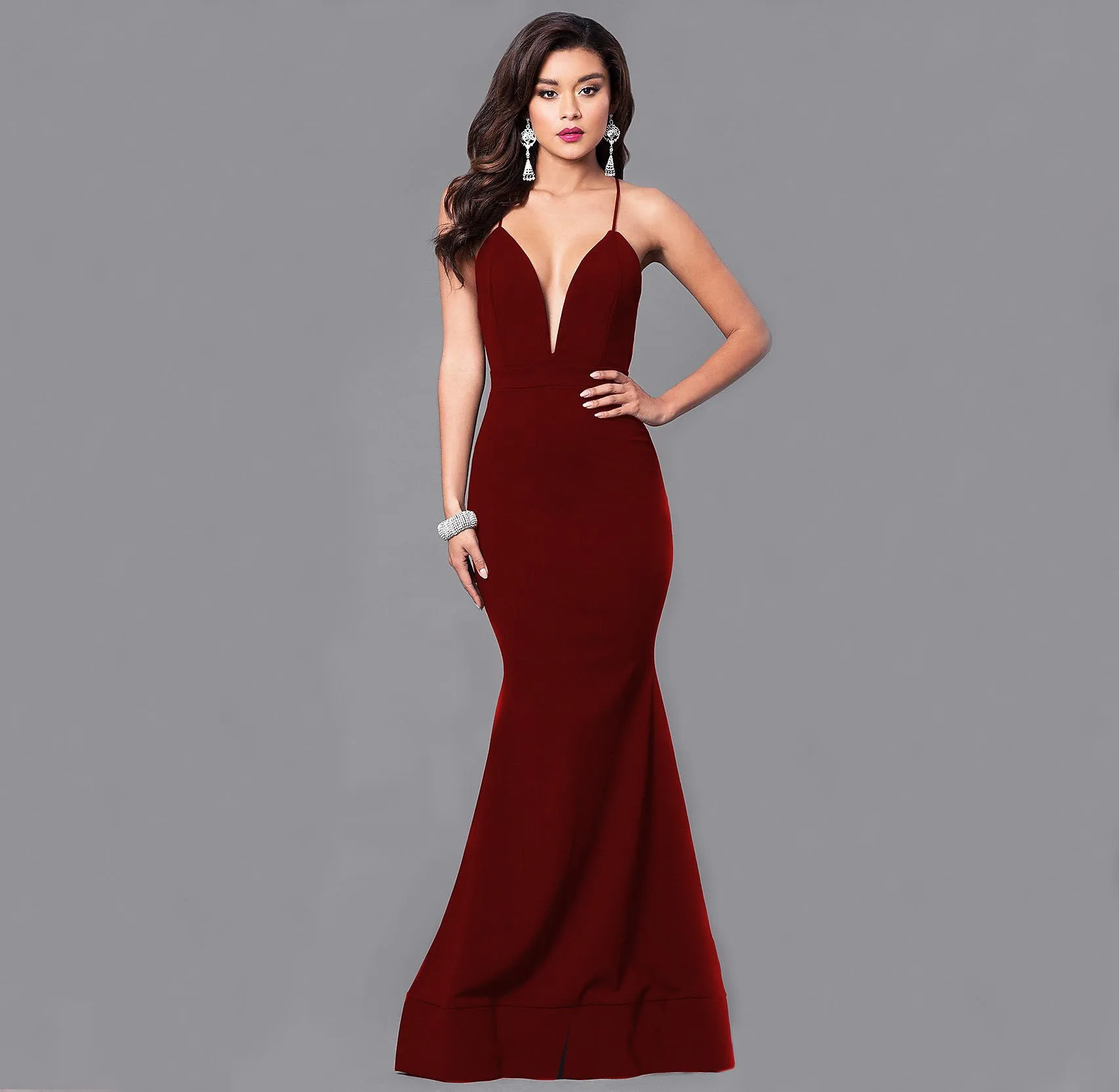 Maxi Sexy Cross Strap Backless Elegant Evening Dress