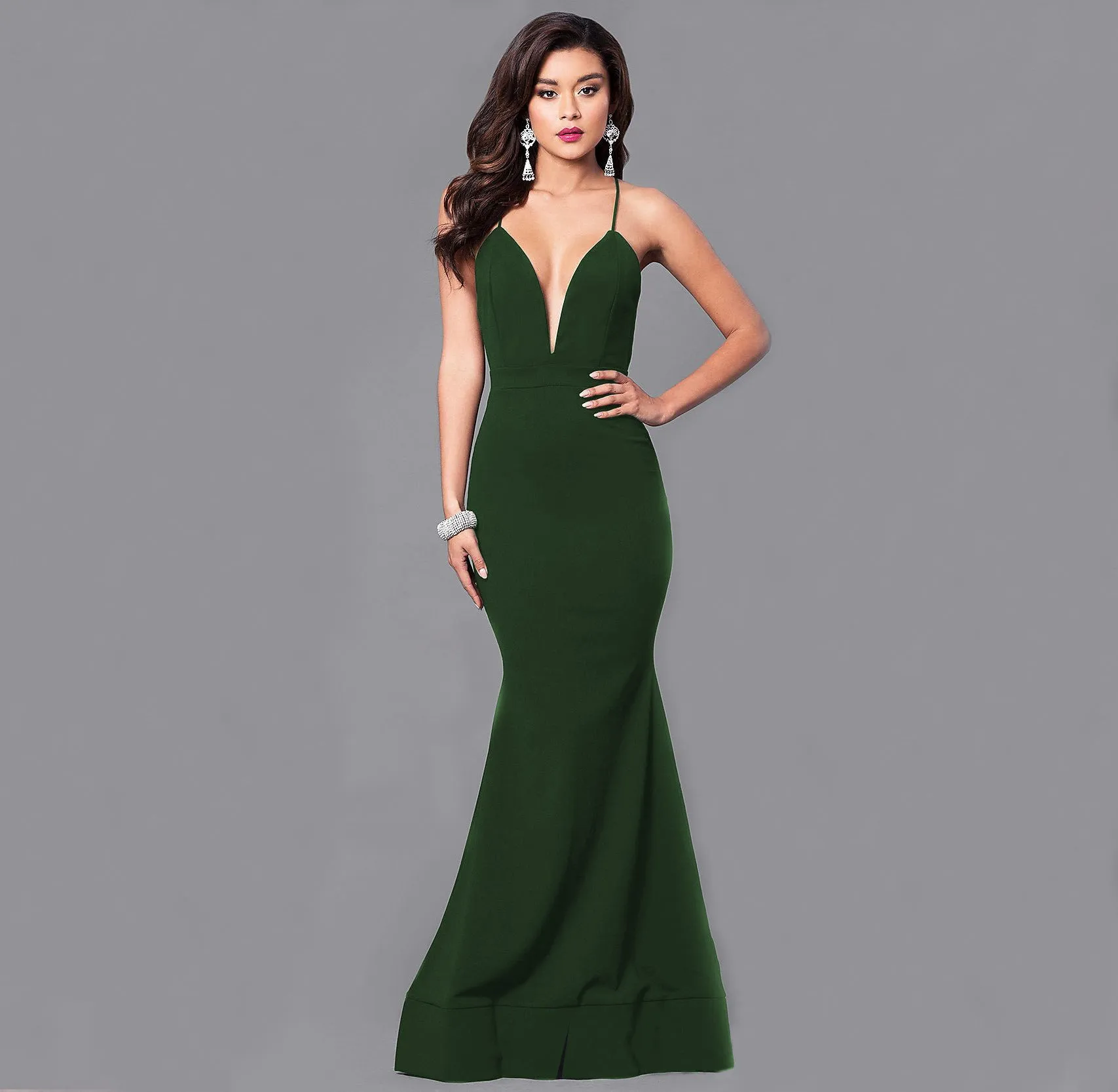 Maxi Sexy Cross Strap Backless Elegant Evening Dress