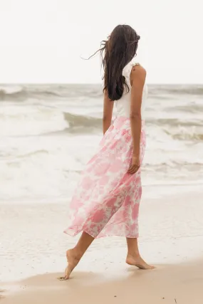 Miami Maxi Skirt - Pink Floral