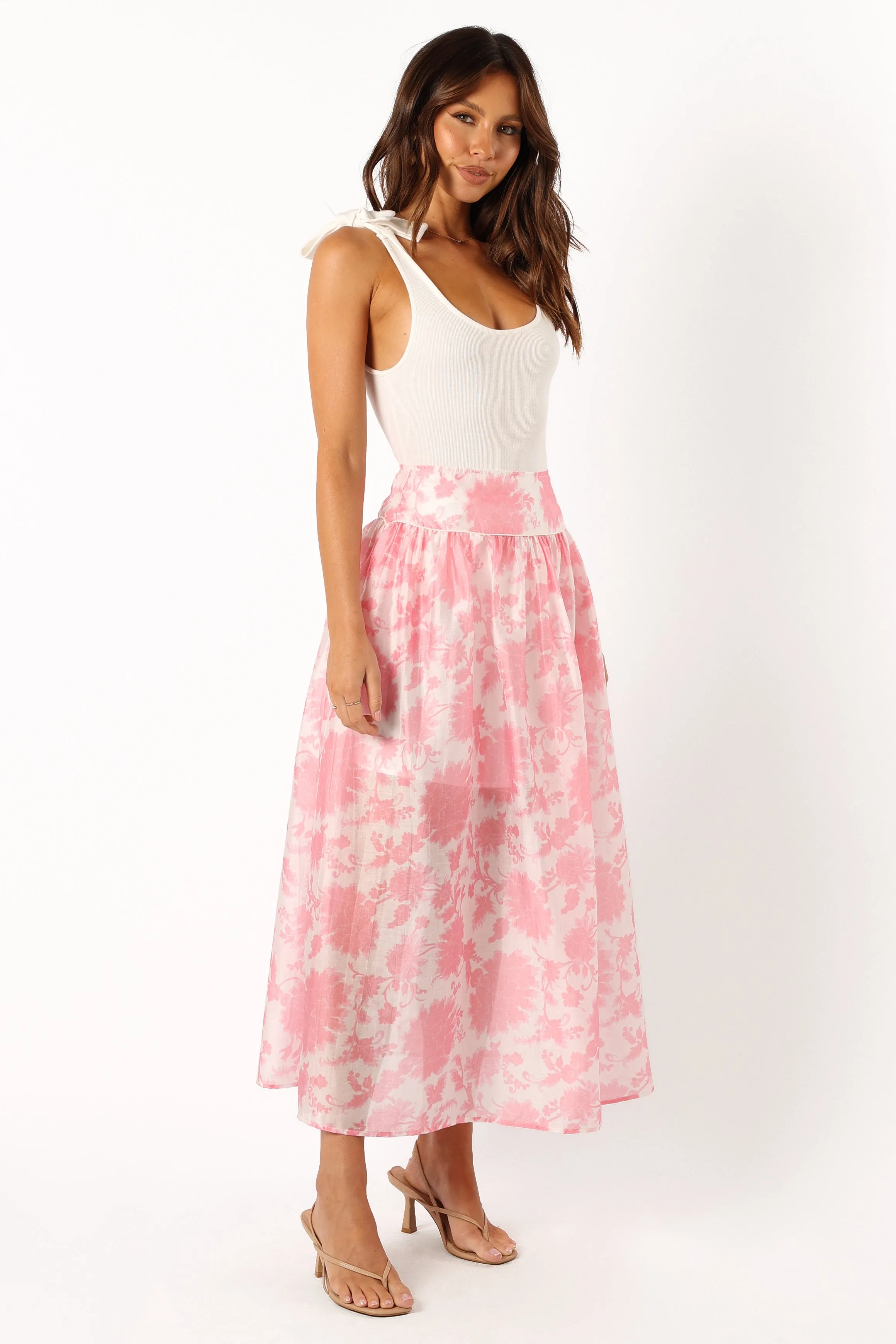 Miami Maxi Skirt - Pink Floral