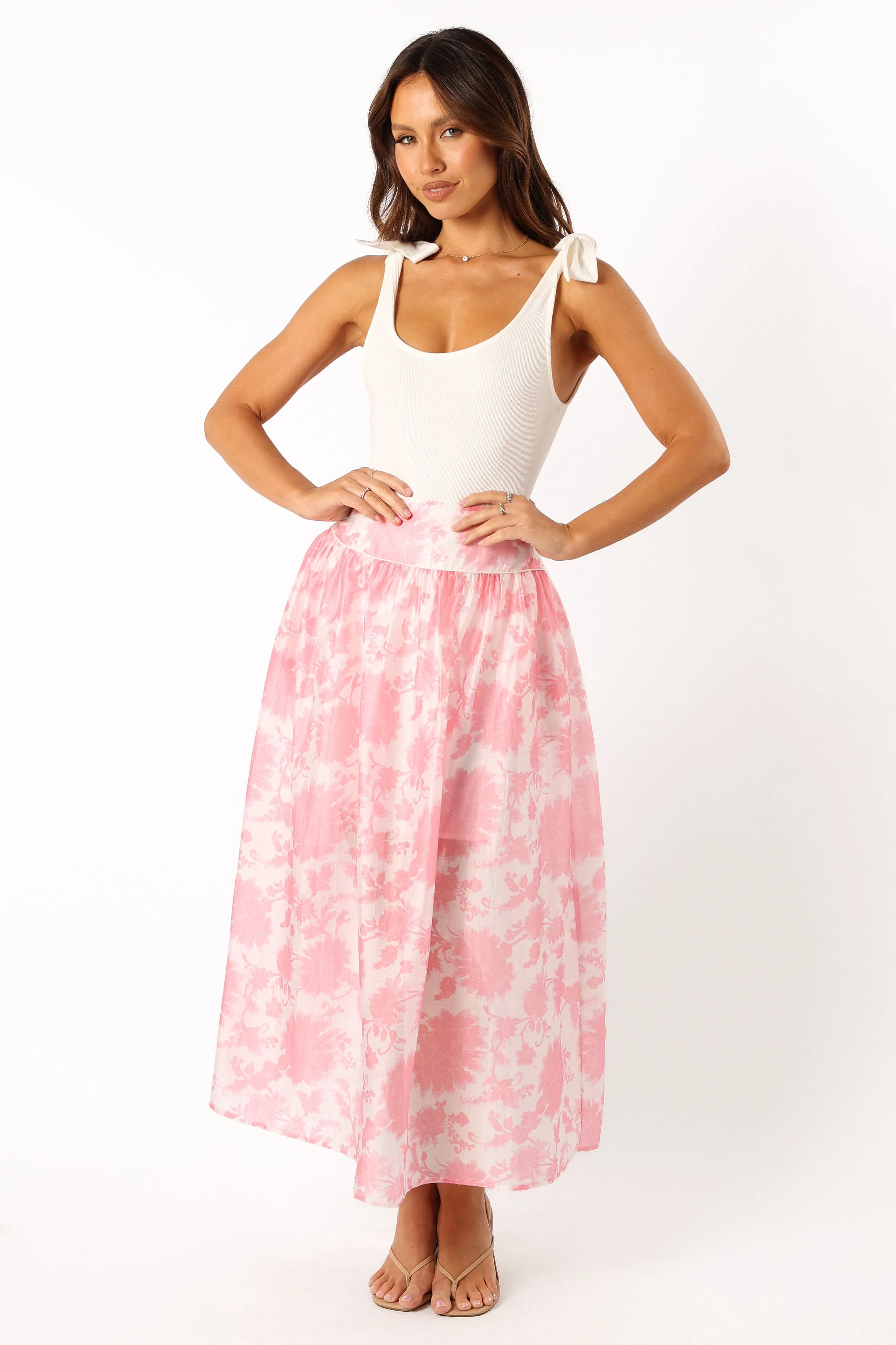 Miami Maxi Skirt - Pink Floral