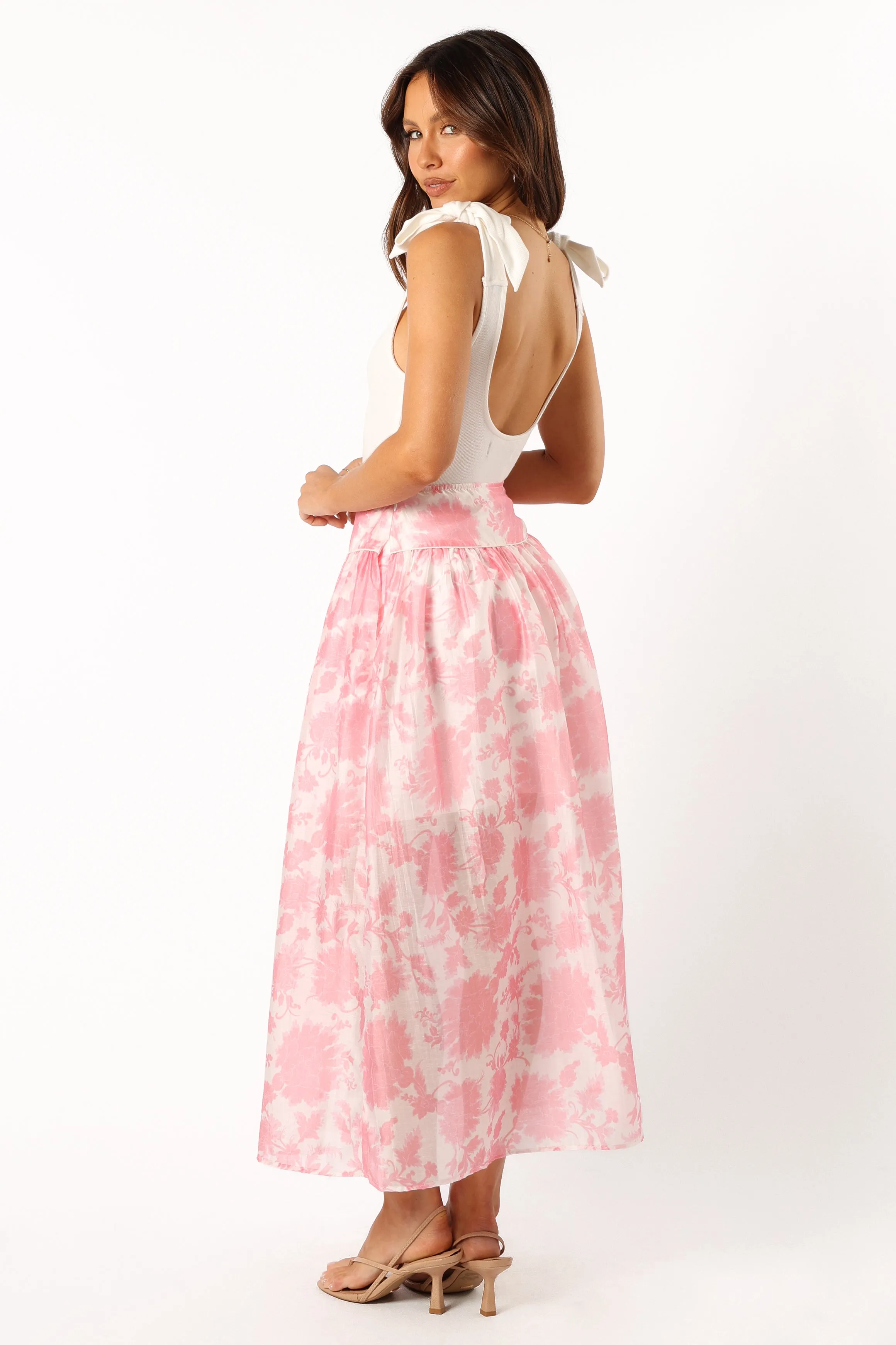 Miami Maxi Skirt - Pink Floral