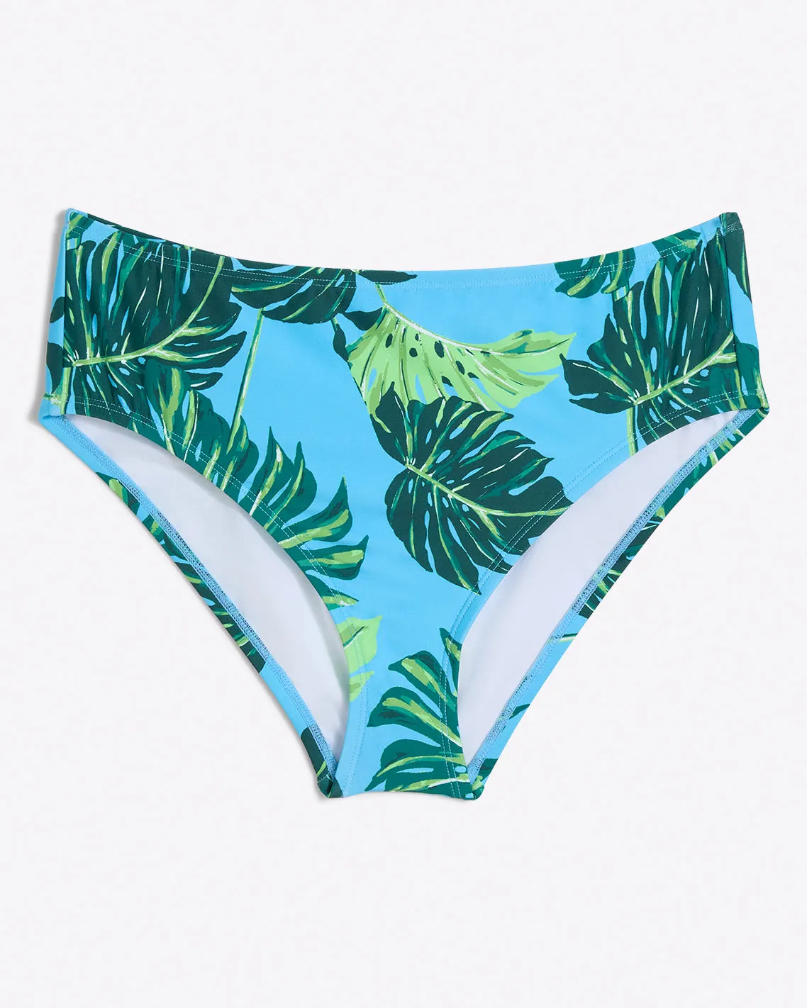 Mid Rise Bikini Bottom in Monstera Floral