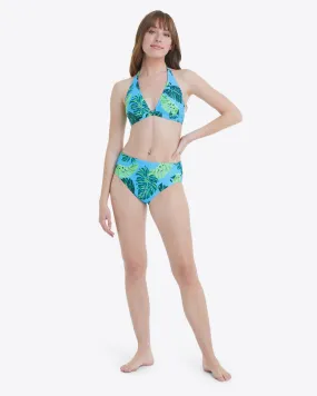 Mid Rise Bikini Bottom in Monstera Floral