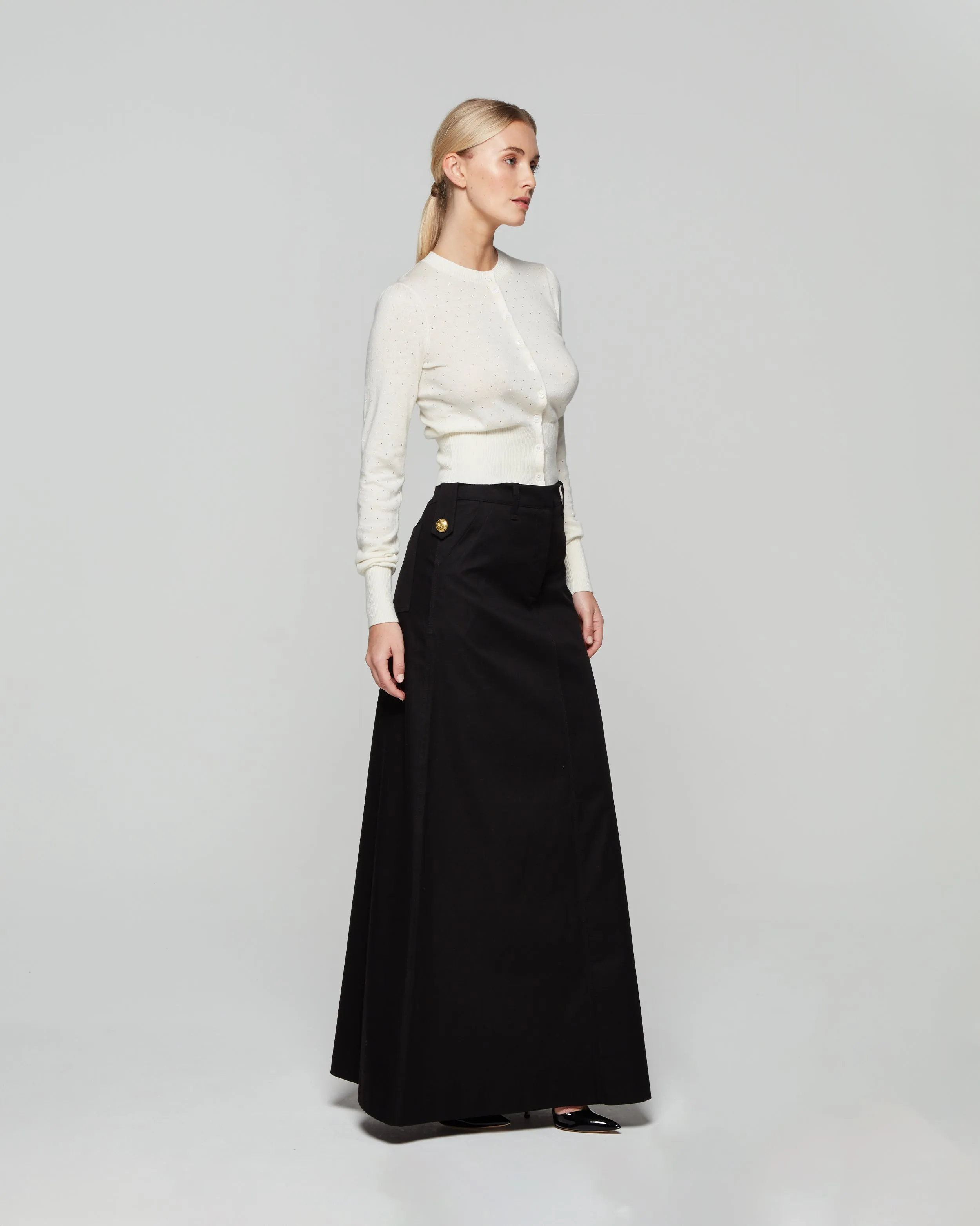 Military Maxi Skirt - Black