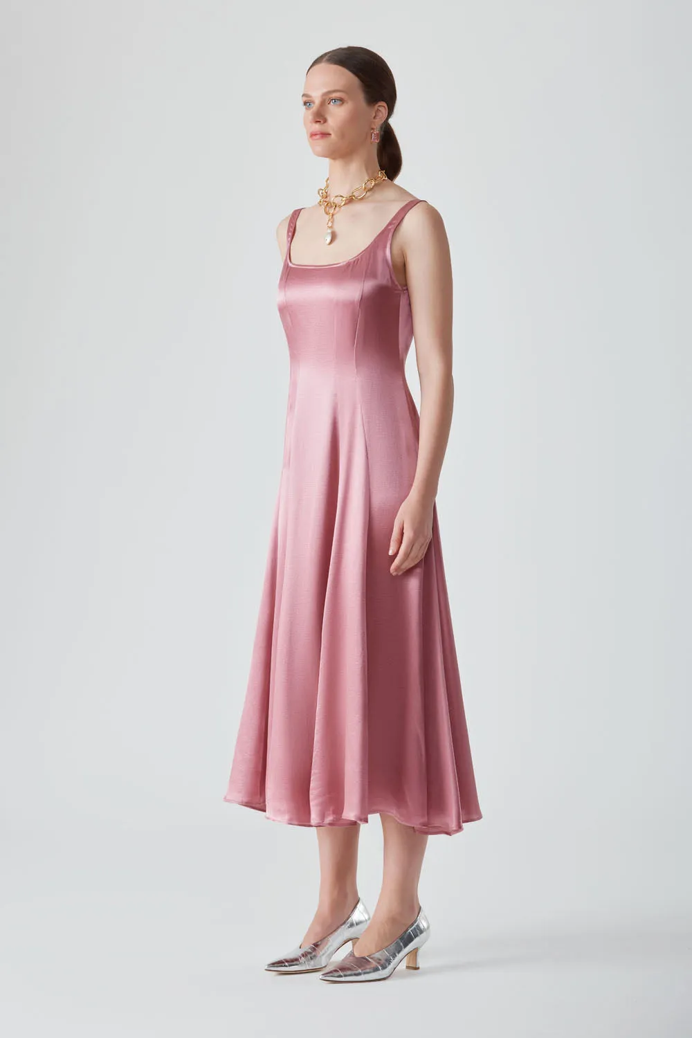 MIRA MIDI DRESS - PINK SALT