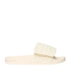 Miss Mallet Beige Embossed Slide