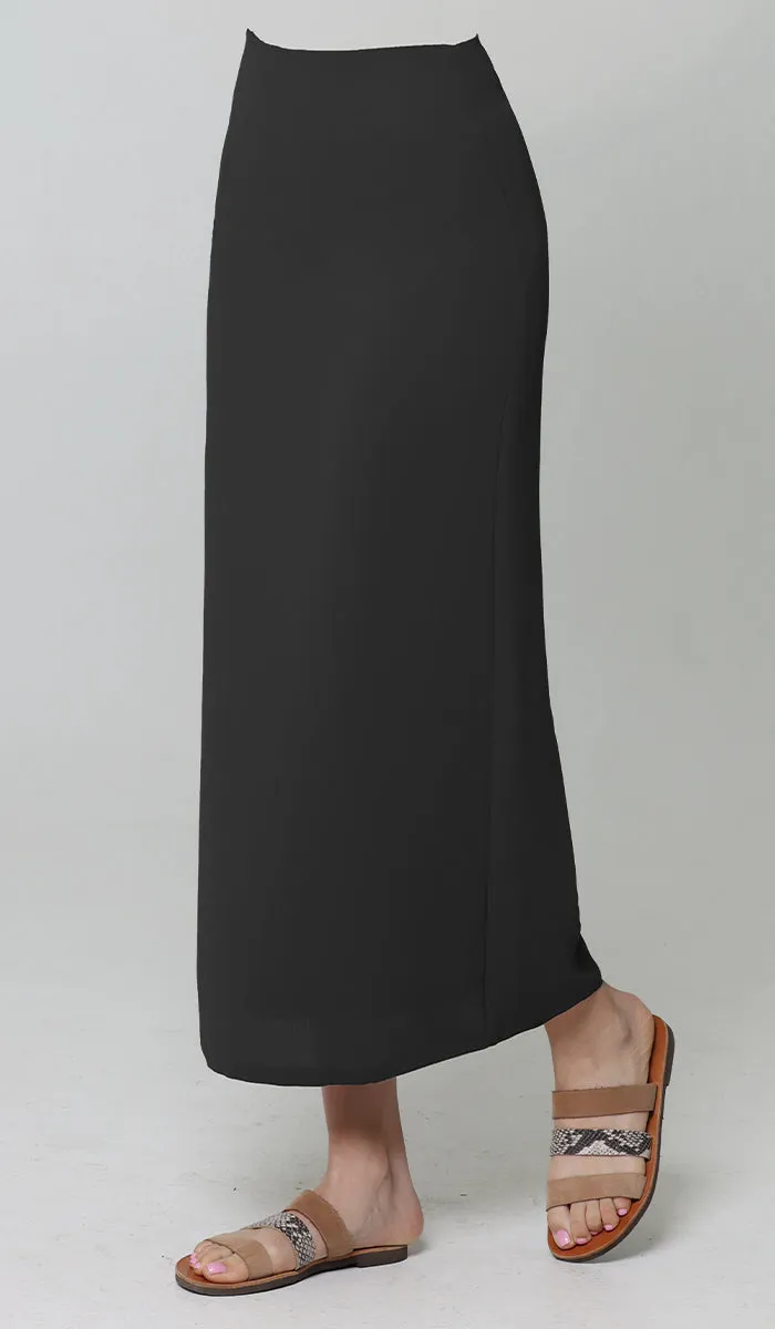 Moda Essential Long Maxi Pencil Skirt - Black