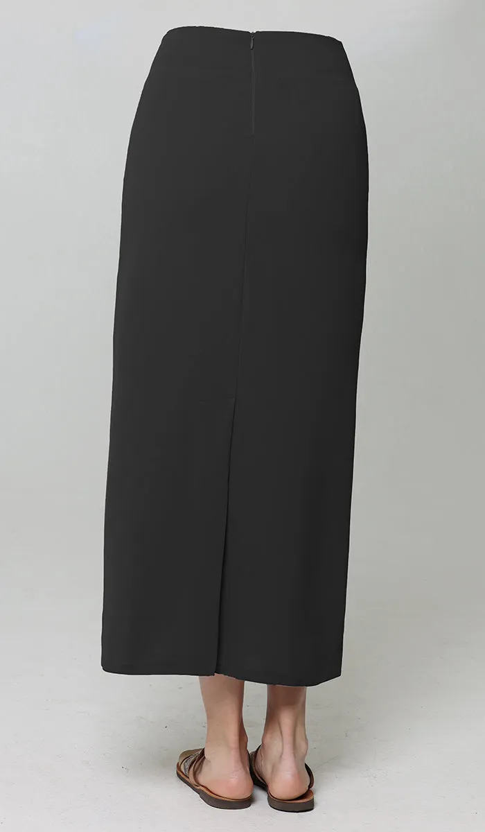 Moda Essential Long Maxi Pencil Skirt - Black